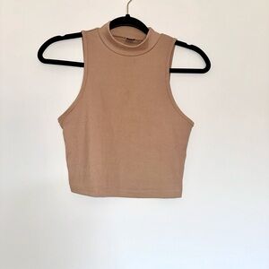 SHEIN Tan Ribbed Crop Top